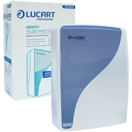 Dispenser (dozator), Lucart, pentru prosoape hartie pliate V 250 buc, alb, 28.5x12.5x38 CM